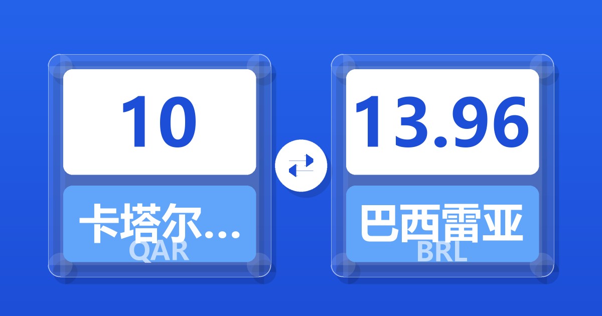 10卡塔尔里亚尔兑巴西雷亚尔
