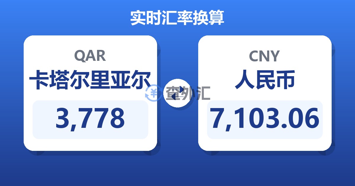 3,778卡塔尔里亚尔兑人民币
