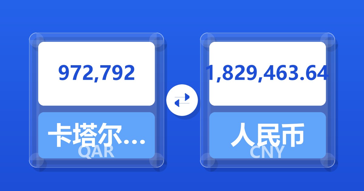 972,792卡塔尔里亚尔兑人民币