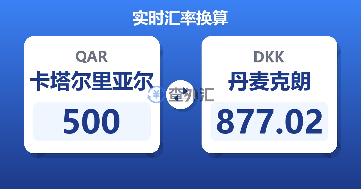 500卡塔尔里亚尔兑丹麦克朗