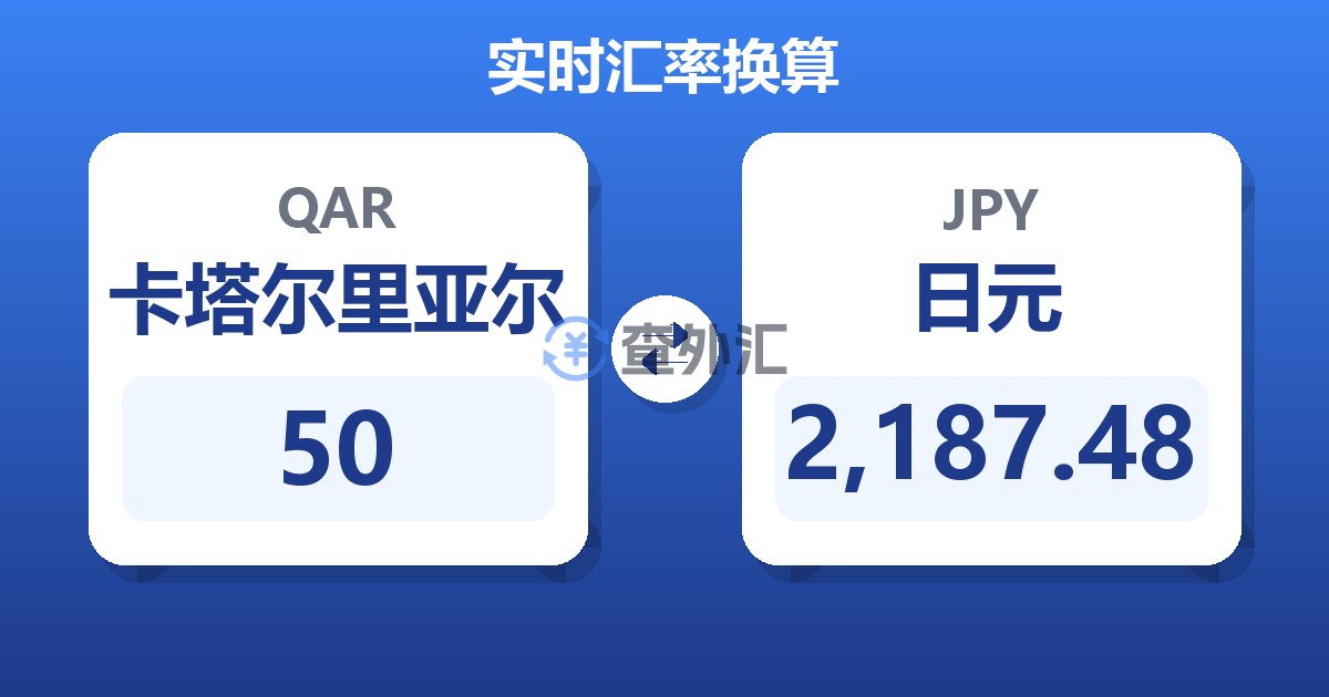 50卡塔尔里亚尔兑日元