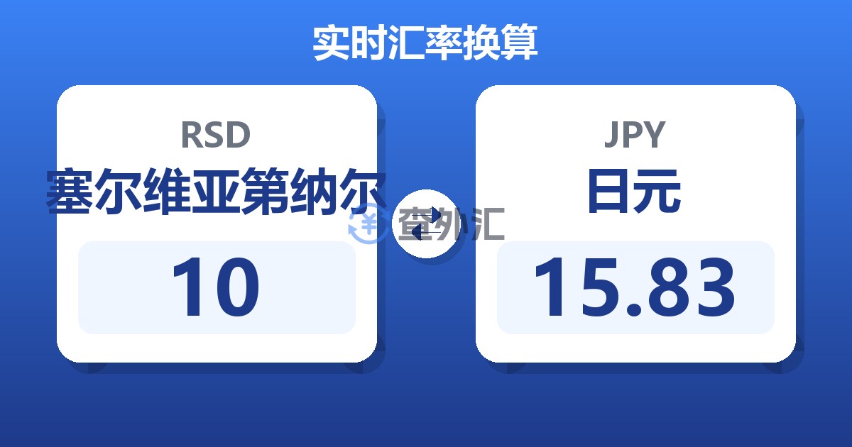 10塞尔维亚第纳尔兑日元