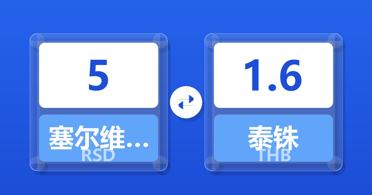 5塞尔维亚第纳尔兑泰铢