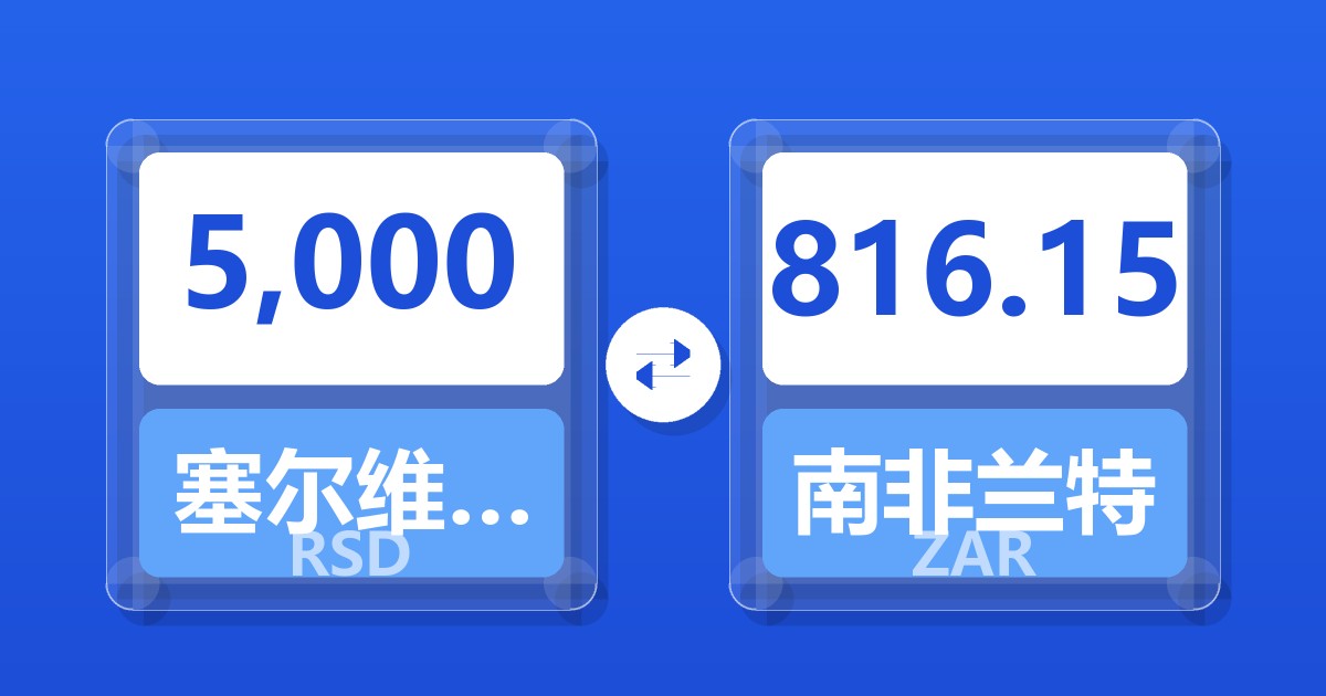 5,000塞尔维亚第纳尔兑南非兰特