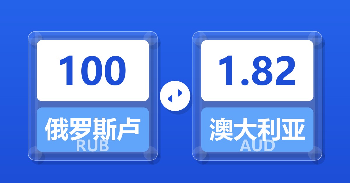 100俄罗斯卢布兑澳大利亚元