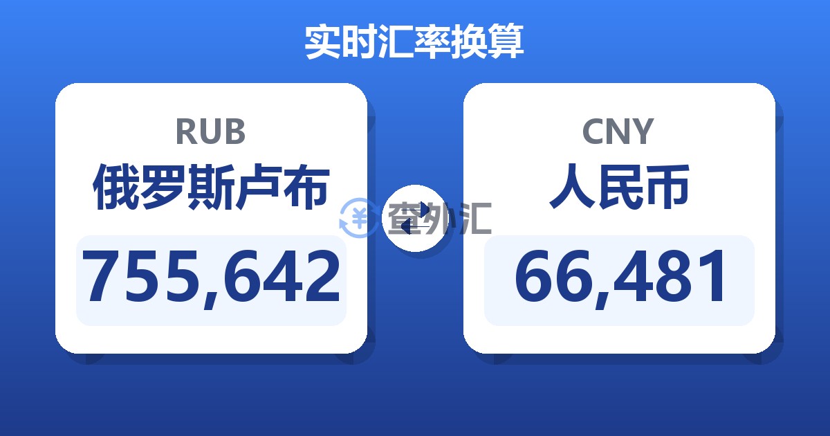 755,642俄罗斯卢布兑人民币