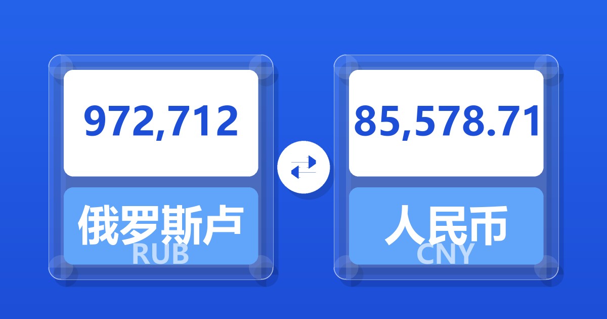 972,712俄罗斯卢布兑人民币