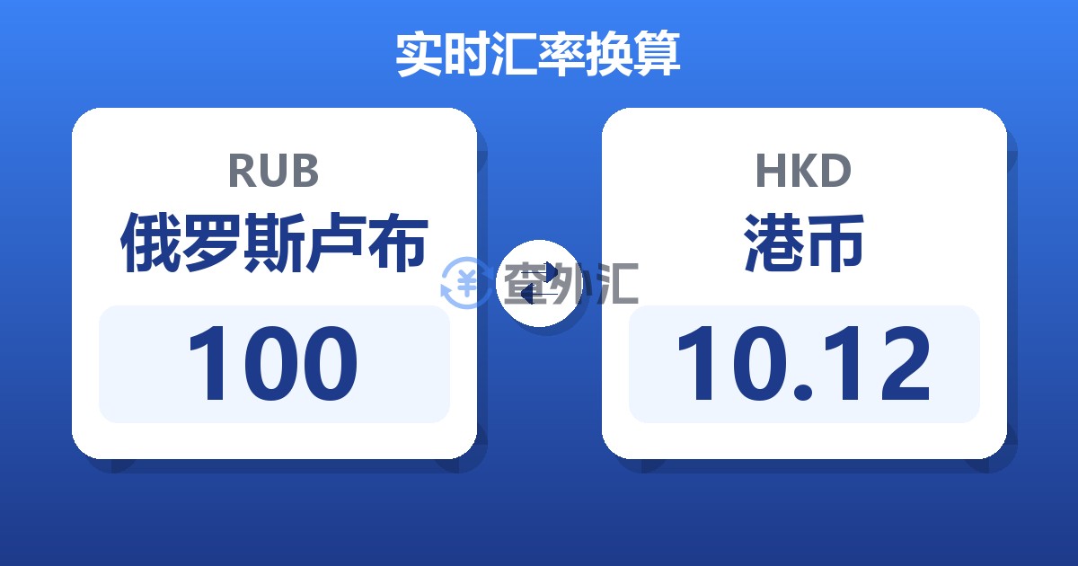 100俄罗斯卢布兑港币