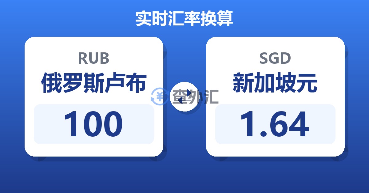 100俄罗斯卢布兑新加坡元