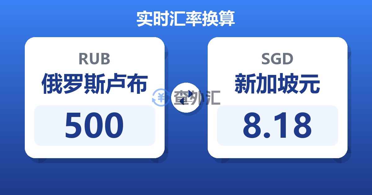 500俄罗斯卢布兑新加坡元