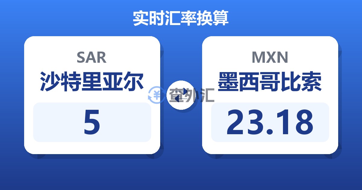 5沙特里亚尔兑墨西哥比索