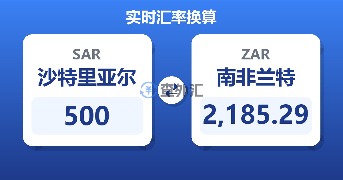 500沙特里亚尔兑南非兰特