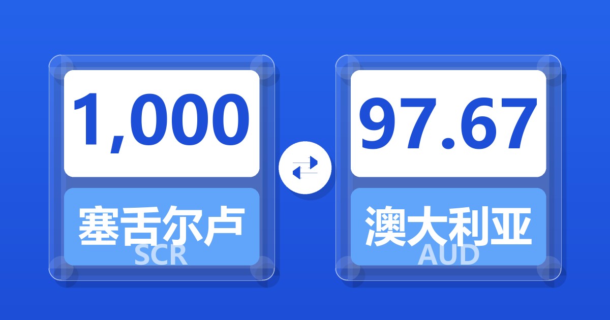 1,000塞舌尔卢比兑澳大利亚元