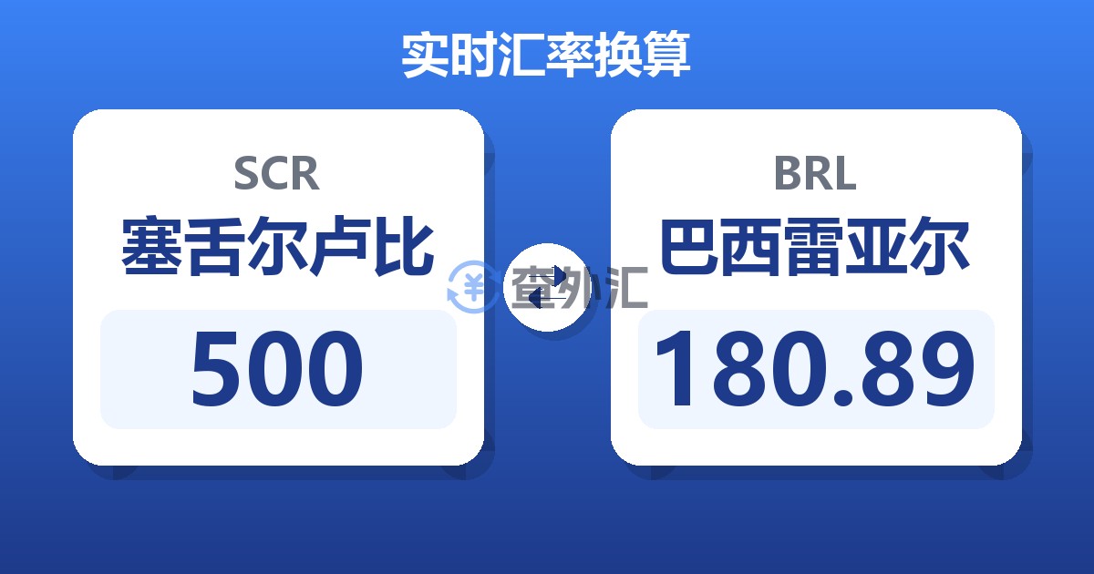 500塞舌尔卢比兑巴西雷亚尔