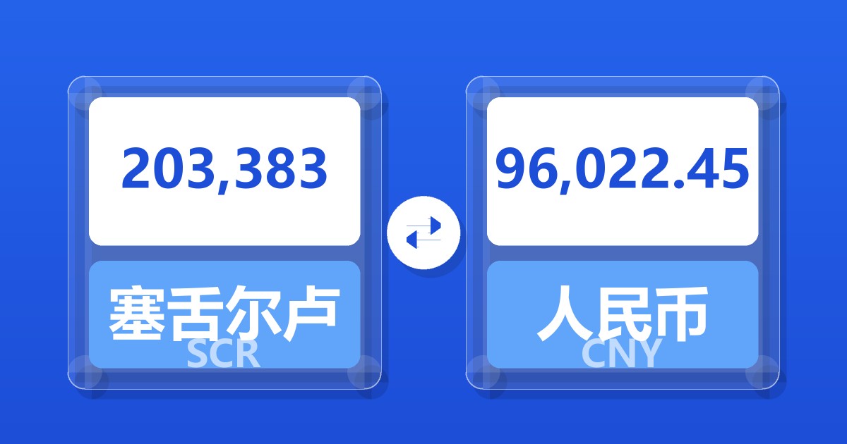 203,383塞舌尔卢比兑人民币