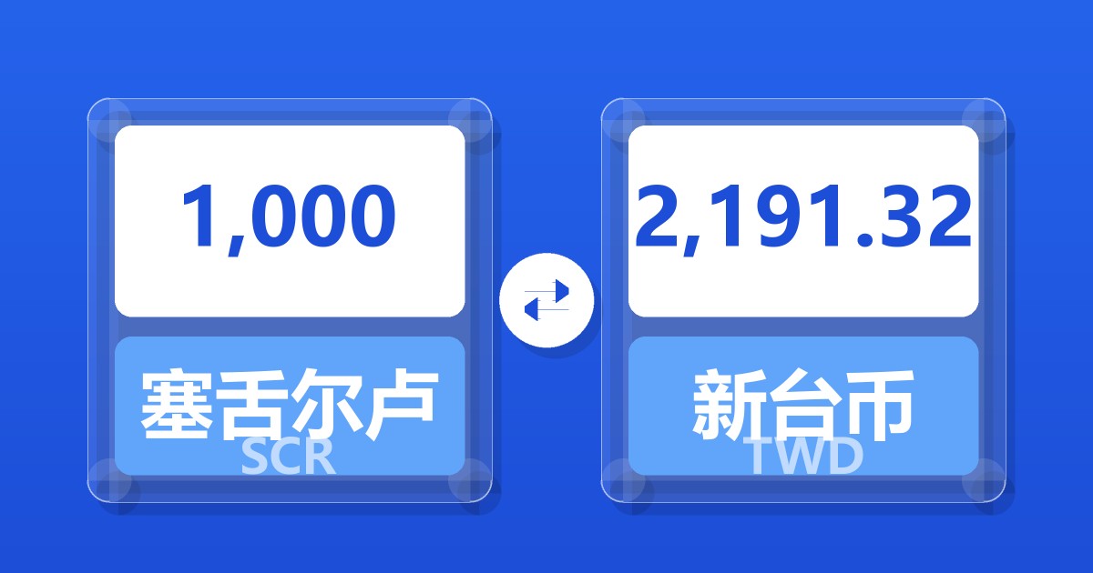 1,000塞舌尔卢比兑新台币
