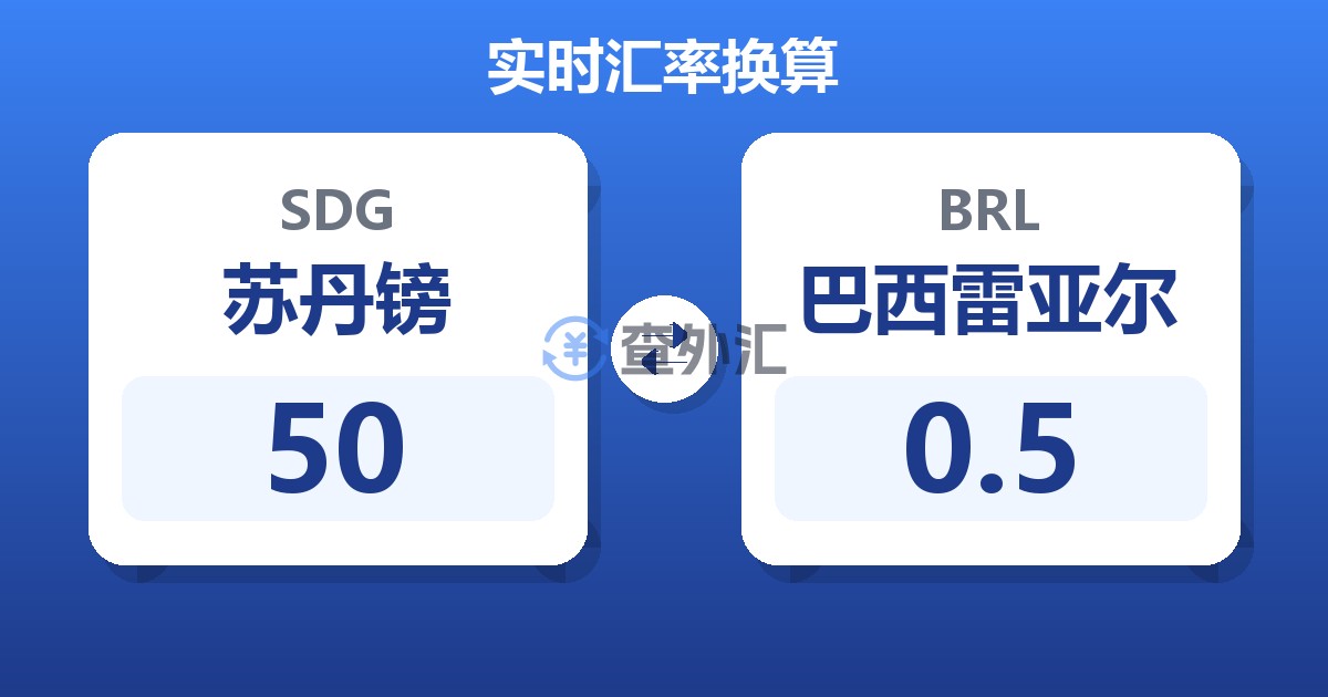 50苏丹镑兑巴西雷亚尔