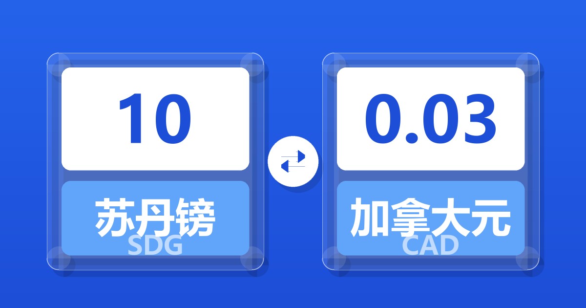 10苏丹镑兑加拿大元