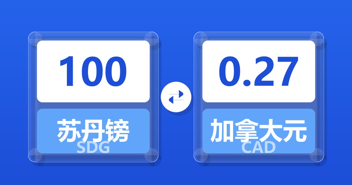 100苏丹镑兑加拿大元