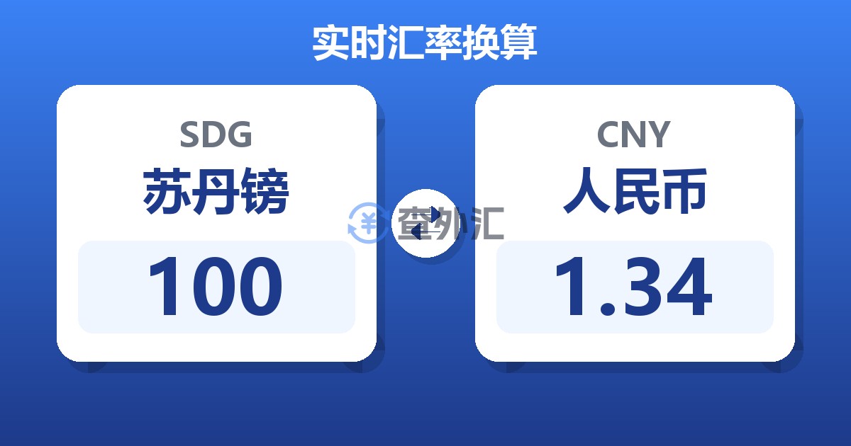 100苏丹镑兑人民币