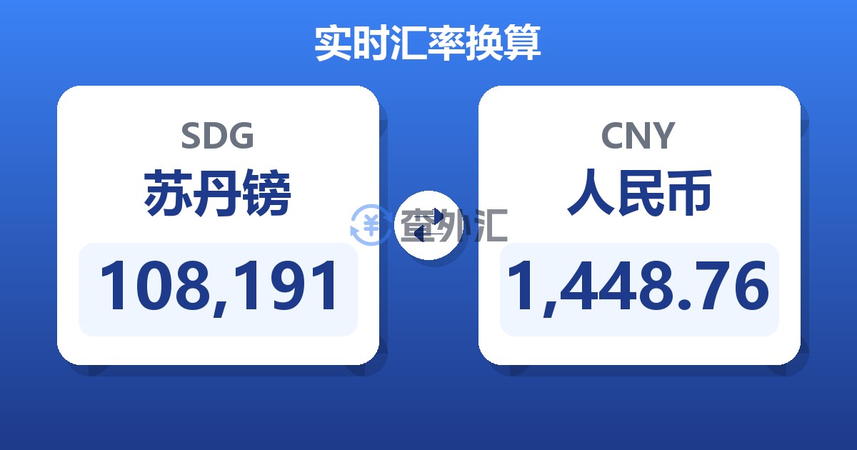 108,191苏丹镑兑人民币