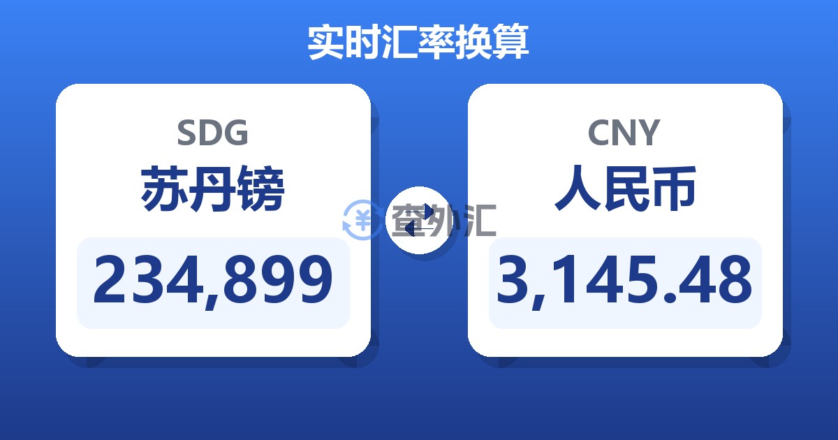 234,899苏丹镑兑人民币