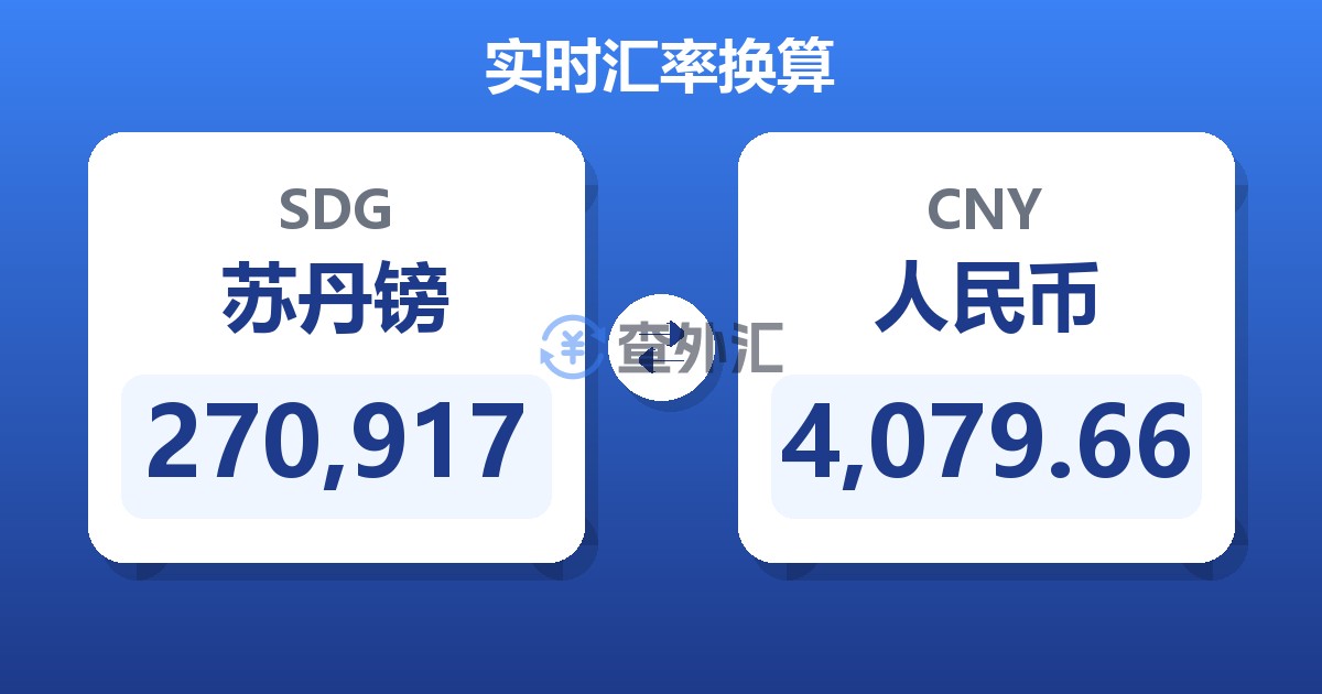 270,917苏丹镑兑人民币