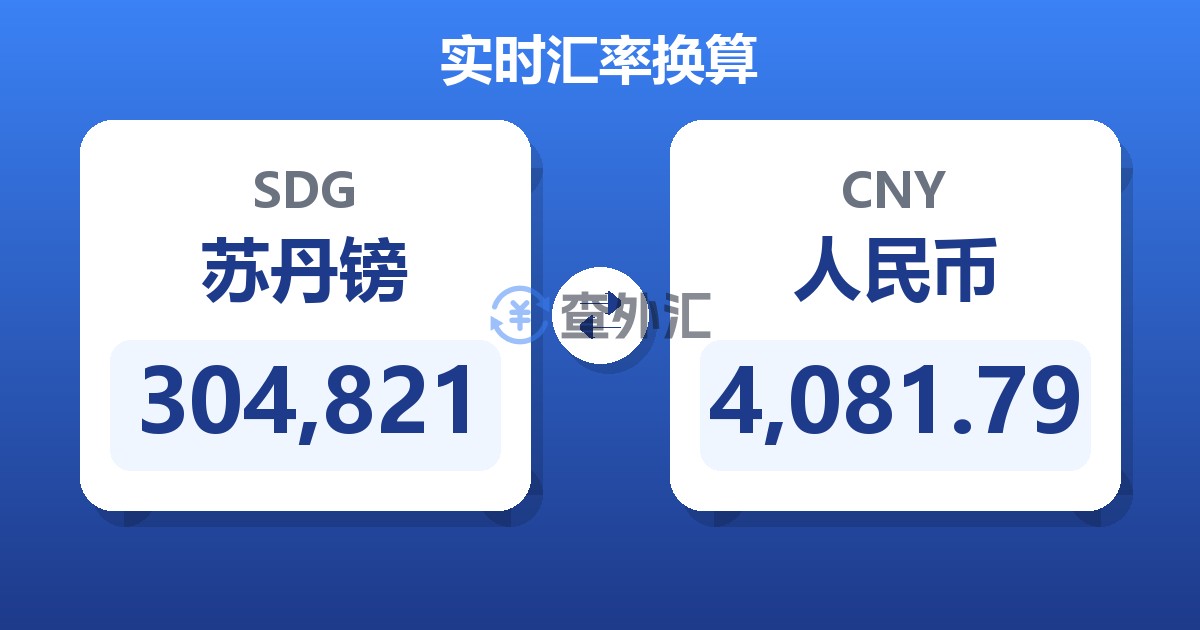 304,821苏丹镑兑人民币