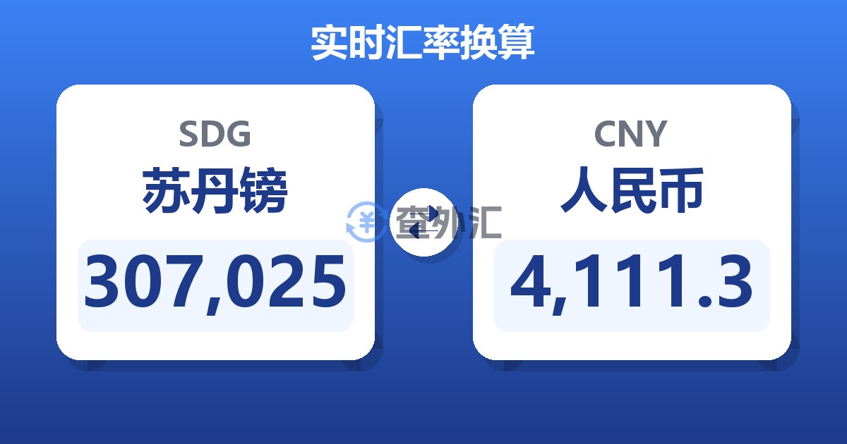 307,025苏丹镑兑人民币