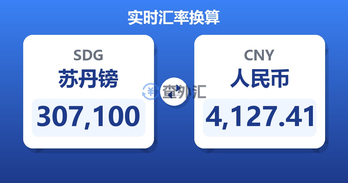 307,100苏丹镑兑人民币