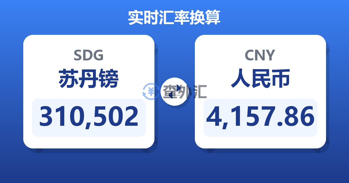 310,502苏丹镑兑人民币