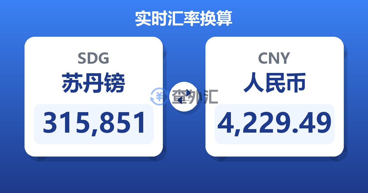 315,851苏丹镑兑人民币