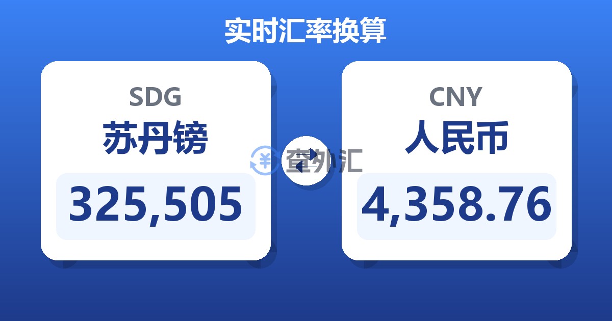325,505苏丹镑兑人民币