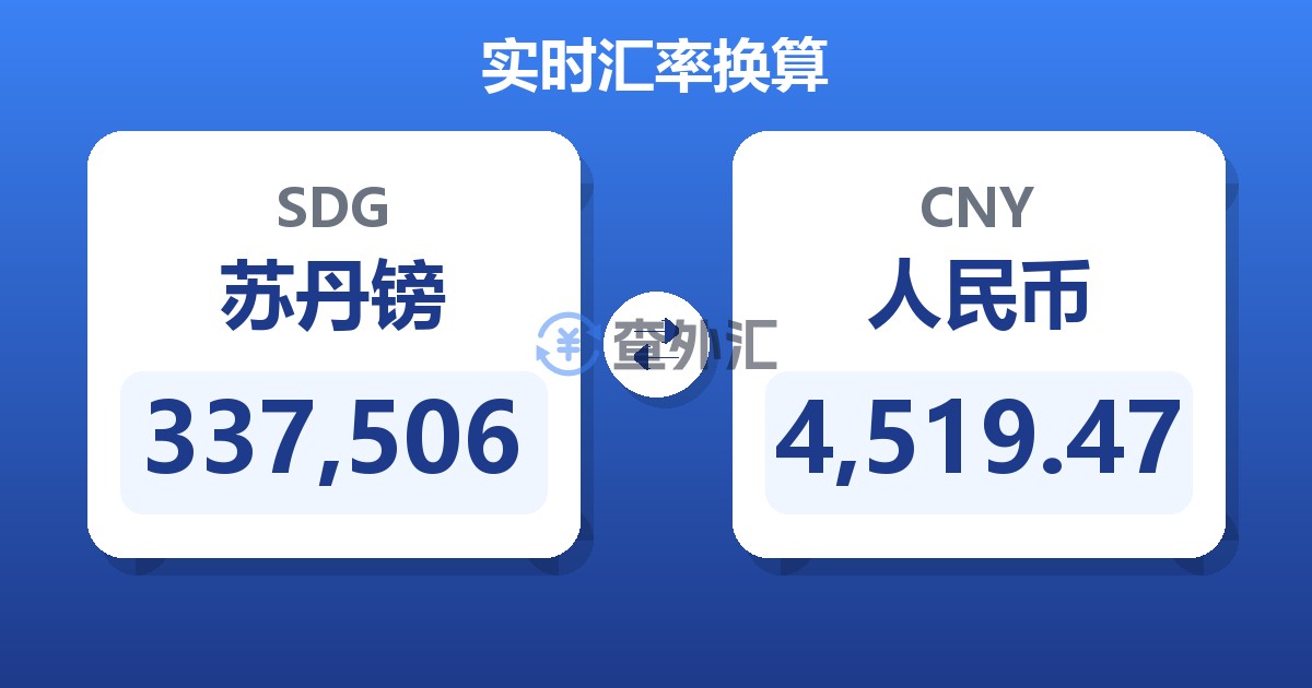 337,506苏丹镑兑人民币