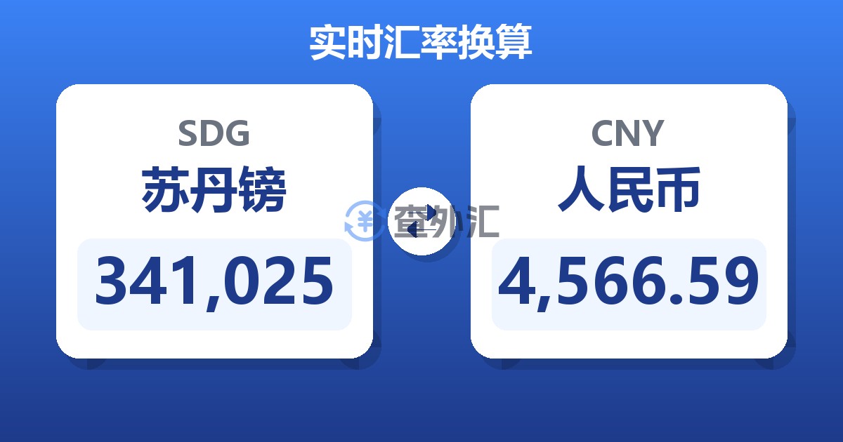 341,025苏丹镑兑人民币