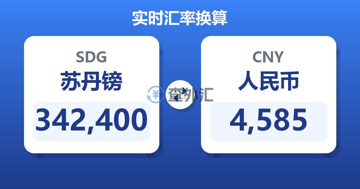 342,400苏丹镑兑人民币