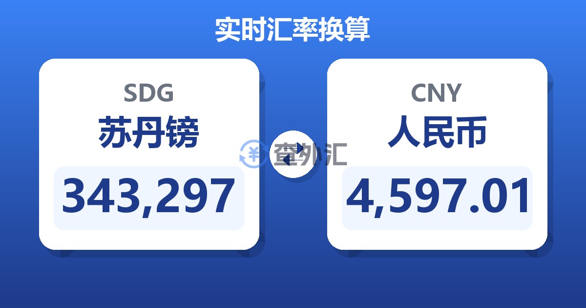 343,297苏丹镑兑人民币