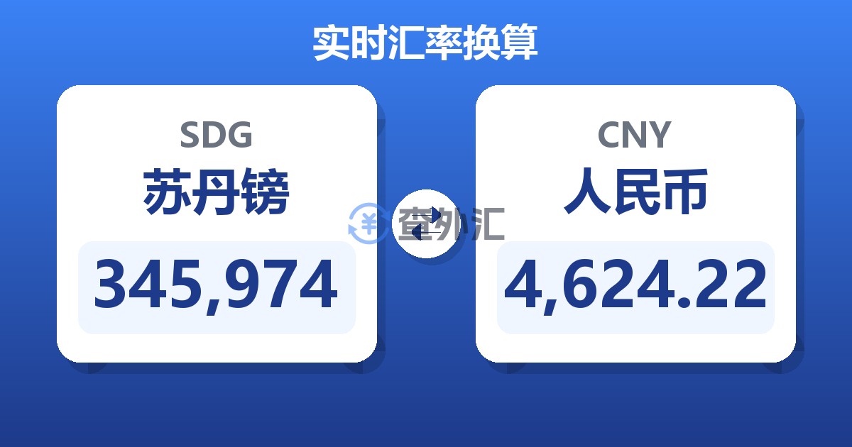 345,974苏丹镑兑人民币