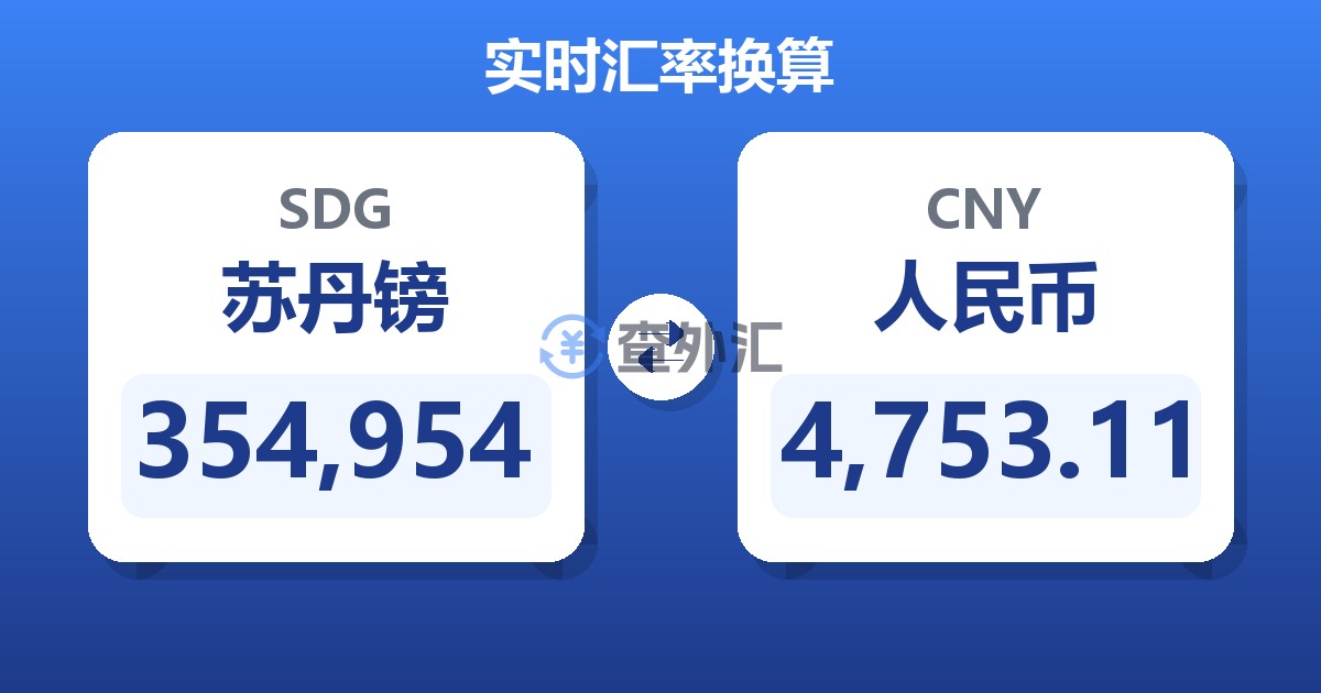 354,954苏丹镑兑人民币