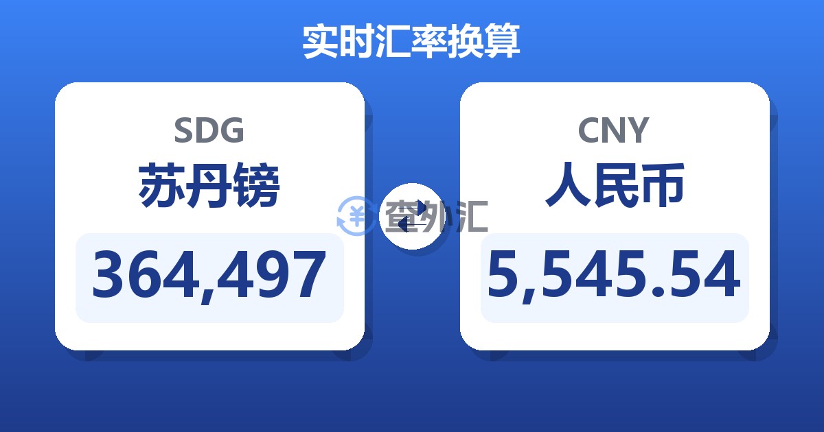 364,497苏丹镑兑人民币