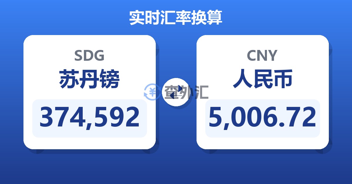 374,592苏丹镑兑人民币
