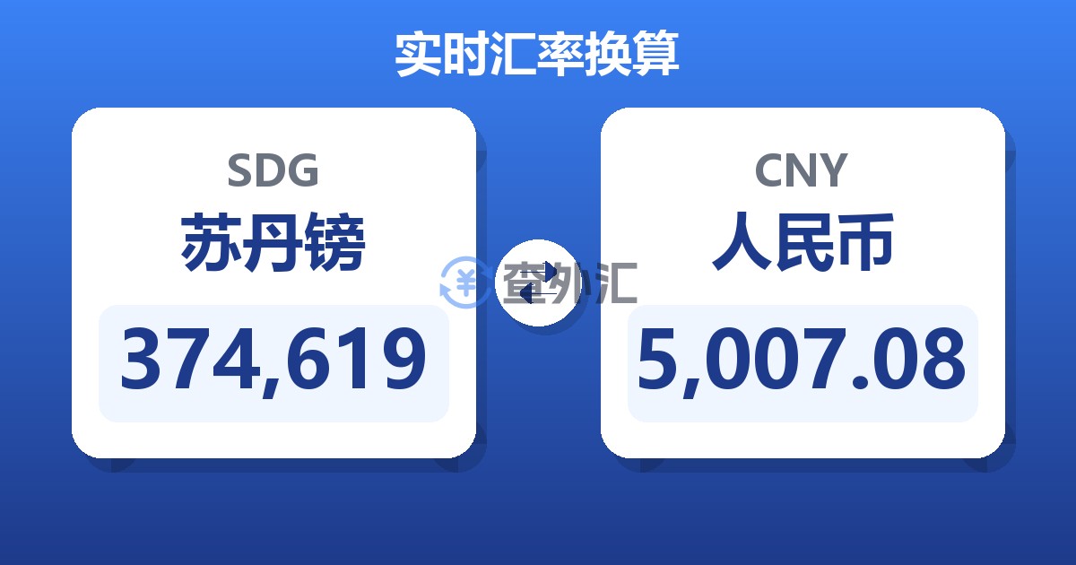 374,619苏丹镑兑人民币