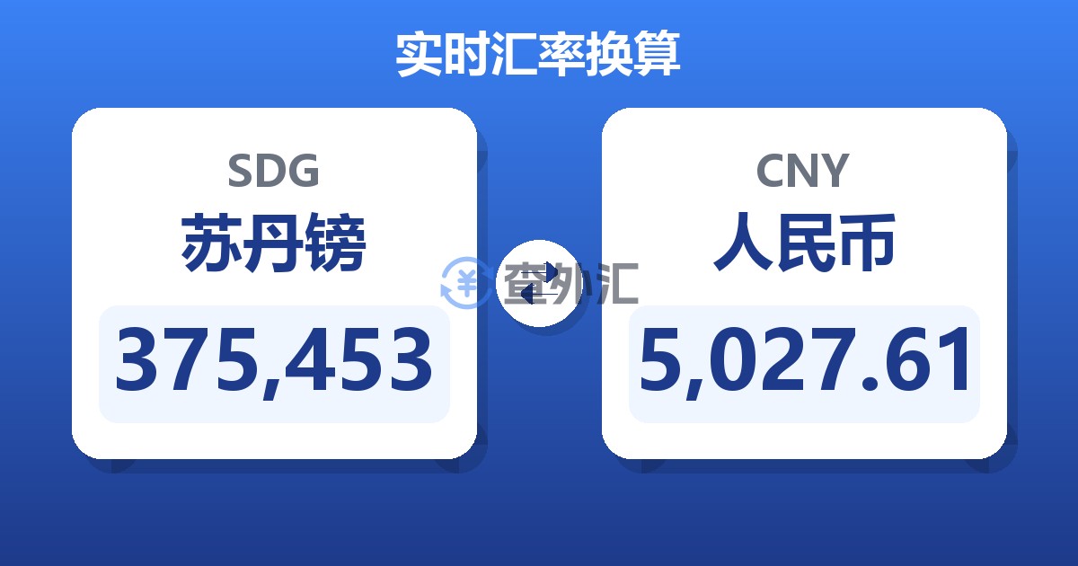 375,453苏丹镑兑人民币