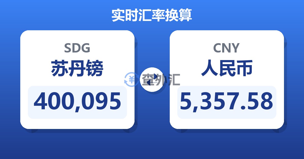 400,095苏丹镑兑人民币