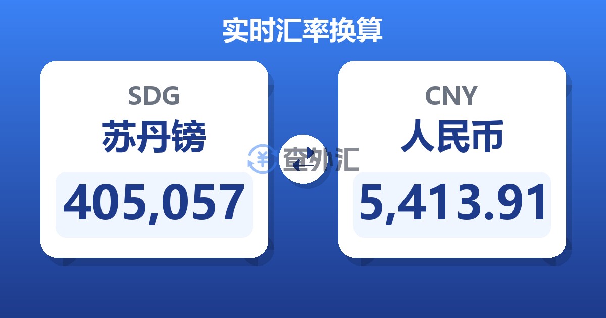 405,057苏丹镑兑人民币