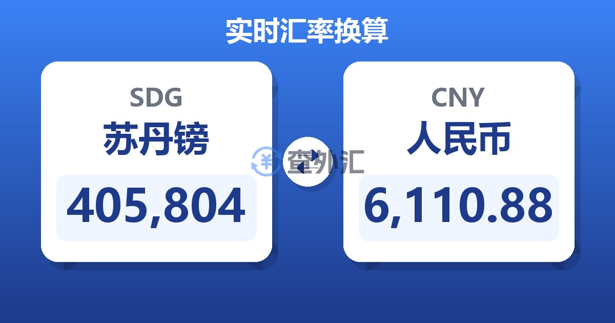 405,804苏丹镑兑人民币
