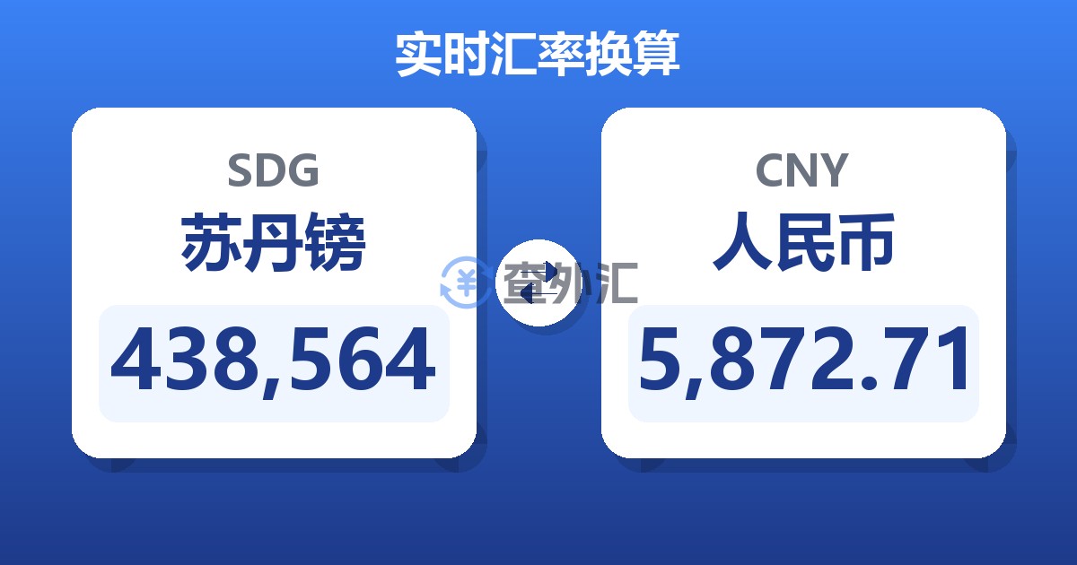 438,564苏丹镑兑人民币
