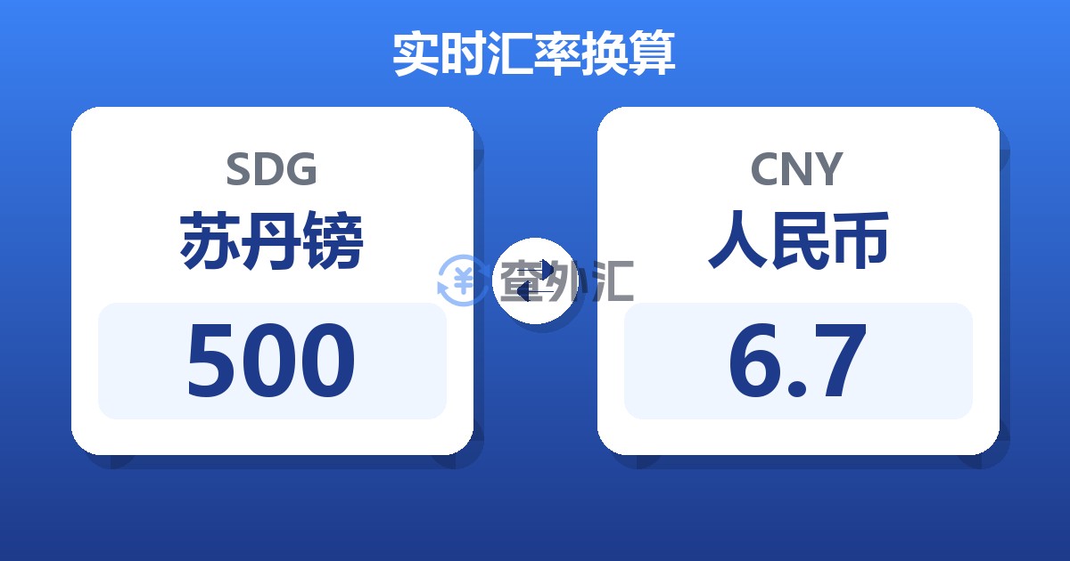 500苏丹镑兑人民币