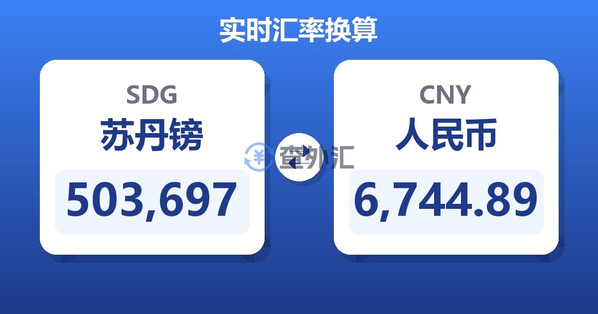 503,697苏丹镑兑人民币