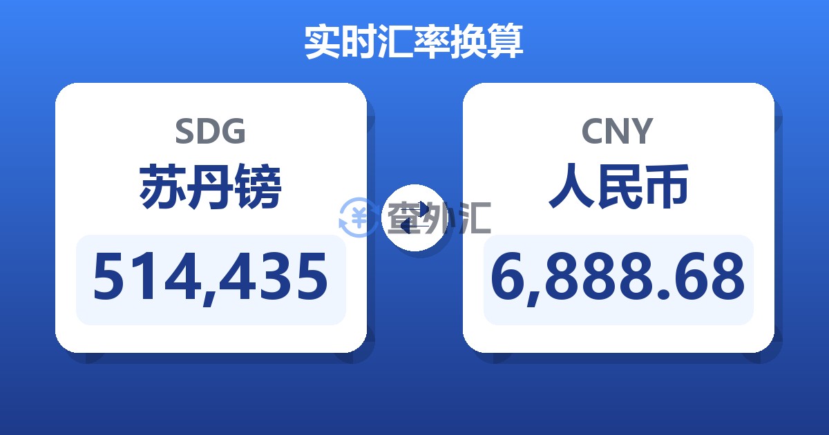 514,435苏丹镑兑人民币